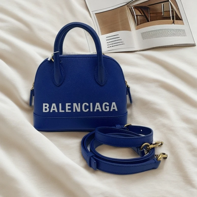95新 Balenciaga/巴黎世家  蓝色贝壳手提单肩包 1603 0284
