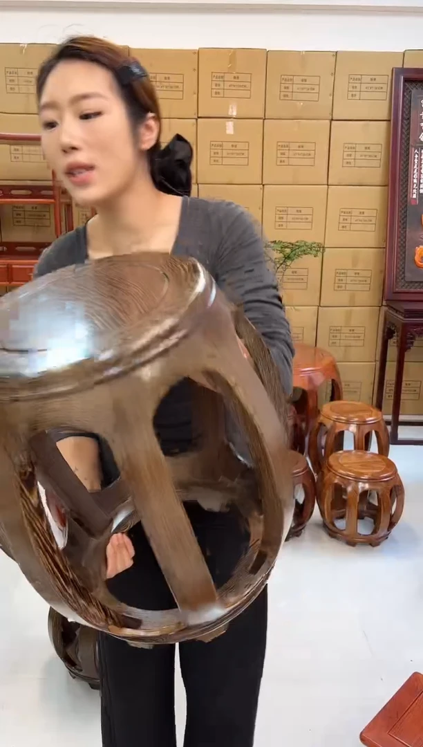 鸡翅木类家具鸡翅木大号鼓凳 假一赔四