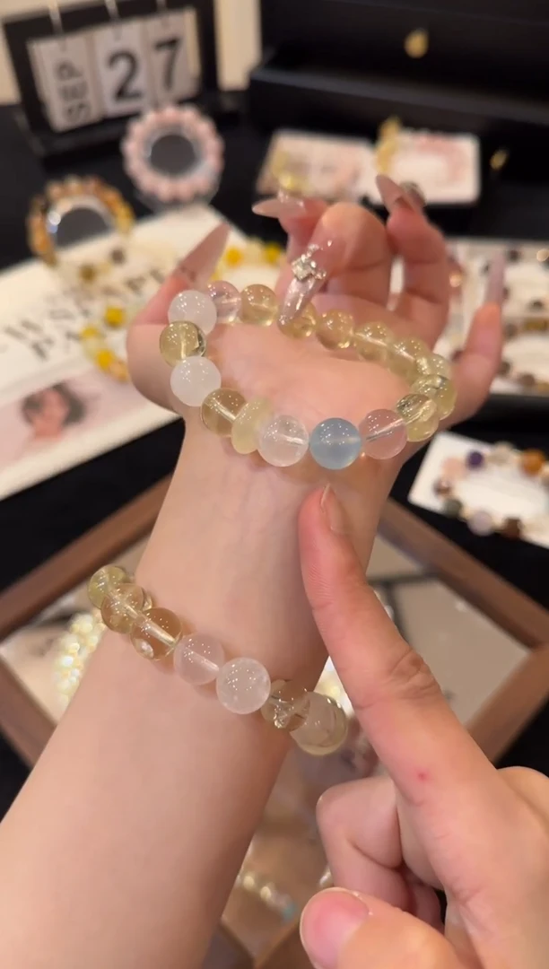 未镶嵌手链水晶黄阿赛x2408