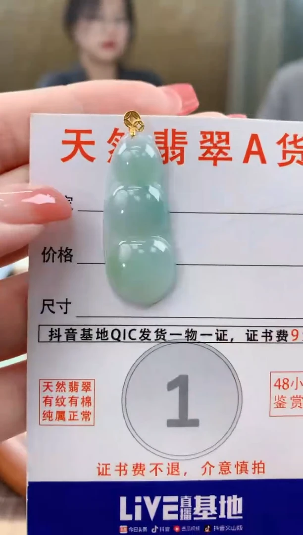 颈饰18K金镶嵌翡翠天然A货翡翠挂件