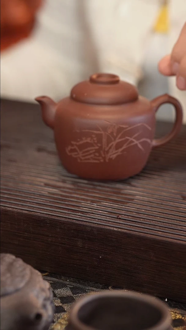 茶壶紫砂原矿手工制作巨轮 半手工 紫泥 280cc