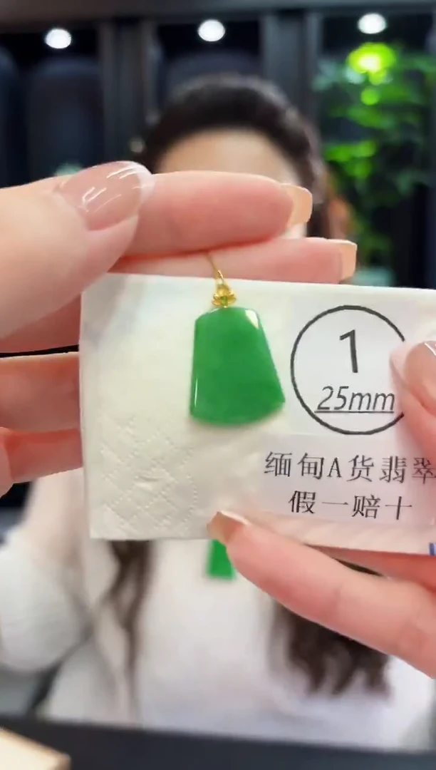 颈饰18K金镶嵌翡翠 缅料A货/支持复检/一件