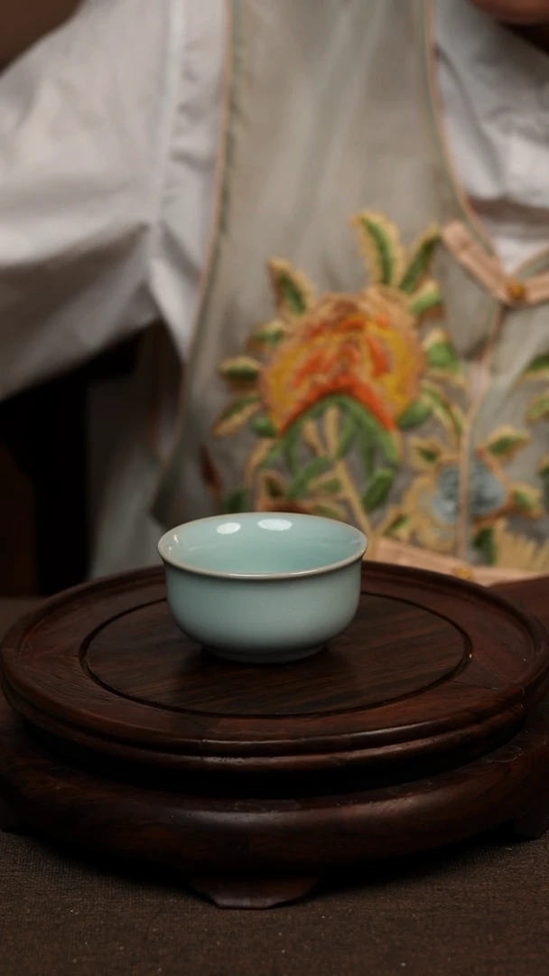 瓷片天青色天际杯 60ML微瑕不带礼盒