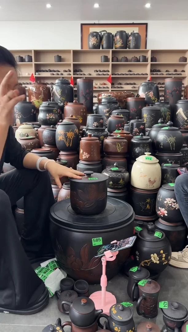 瑕疵  线雕 荷花 小五饼 104