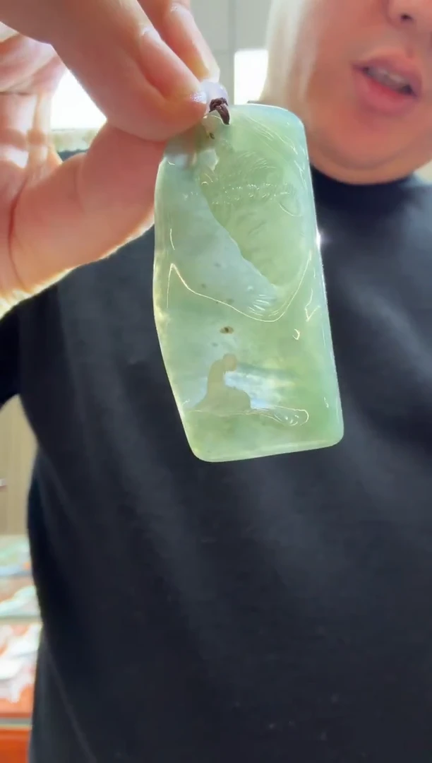 未镶嵌挂件翡翠A货翡翠孤品国雕谢林工