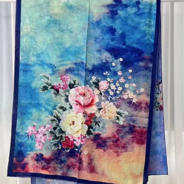 上海故事F15花团锦簇70*180长巾女士时尚轻奢围巾百搭