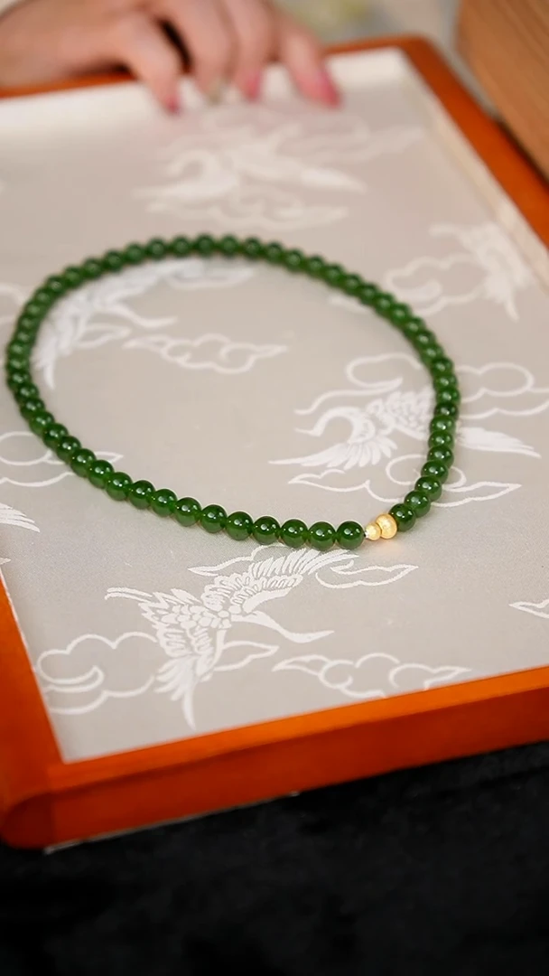 颈饰银S925镶嵌和田玉葫芦颈链