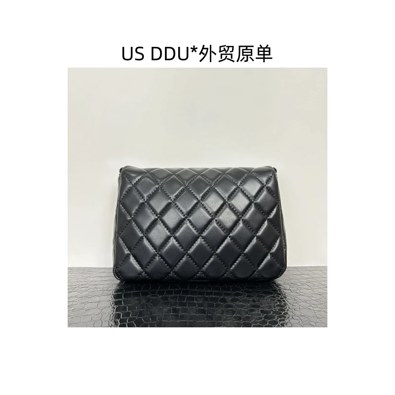 A31 时尚百搭链条双环菱格黑色女包单肩斜挎包3301/H001