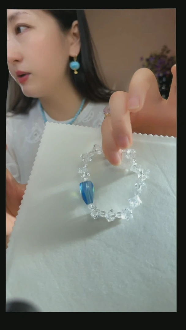 水晶手串未镶嵌喜*天然双A 级白水晶手串