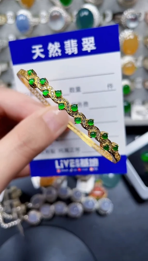 银S925镶嵌手镯翡翠98