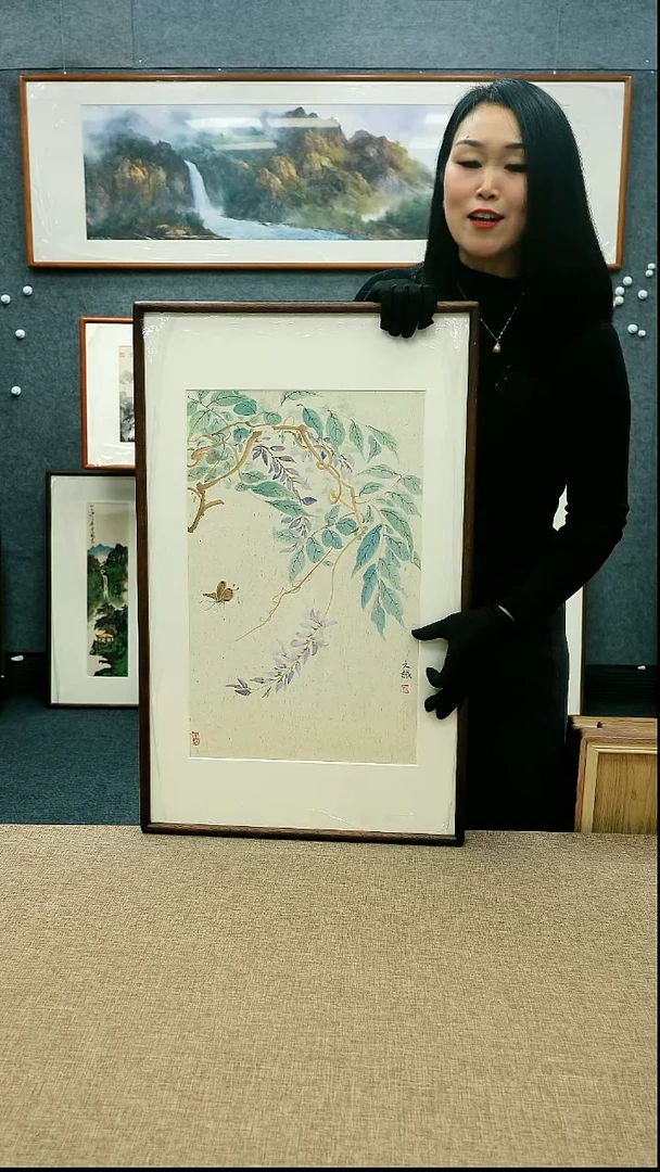 【闪购商品】国画放漏/文诚48*77带框