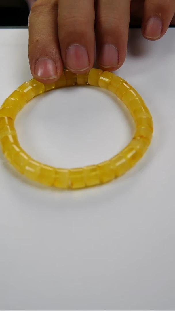 手串琥珀未镶嵌8mm天然鸡油黄蜜蜡直切手串