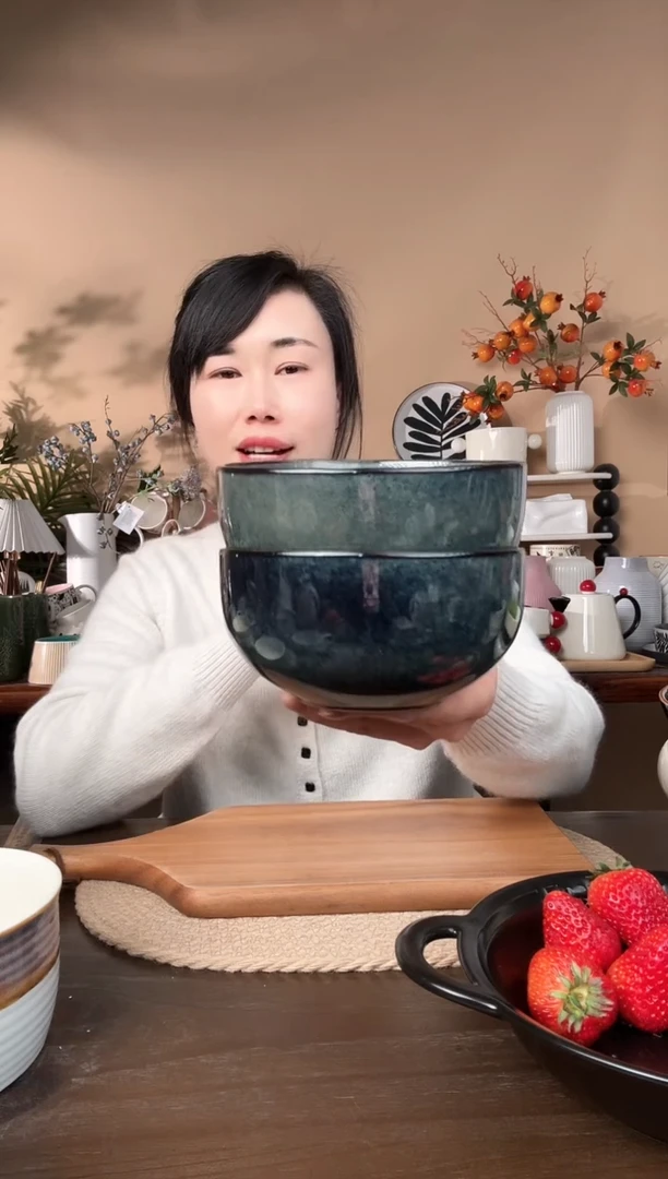 【闪购商品】瓷片5.5英寸窑变碗2只微瑕