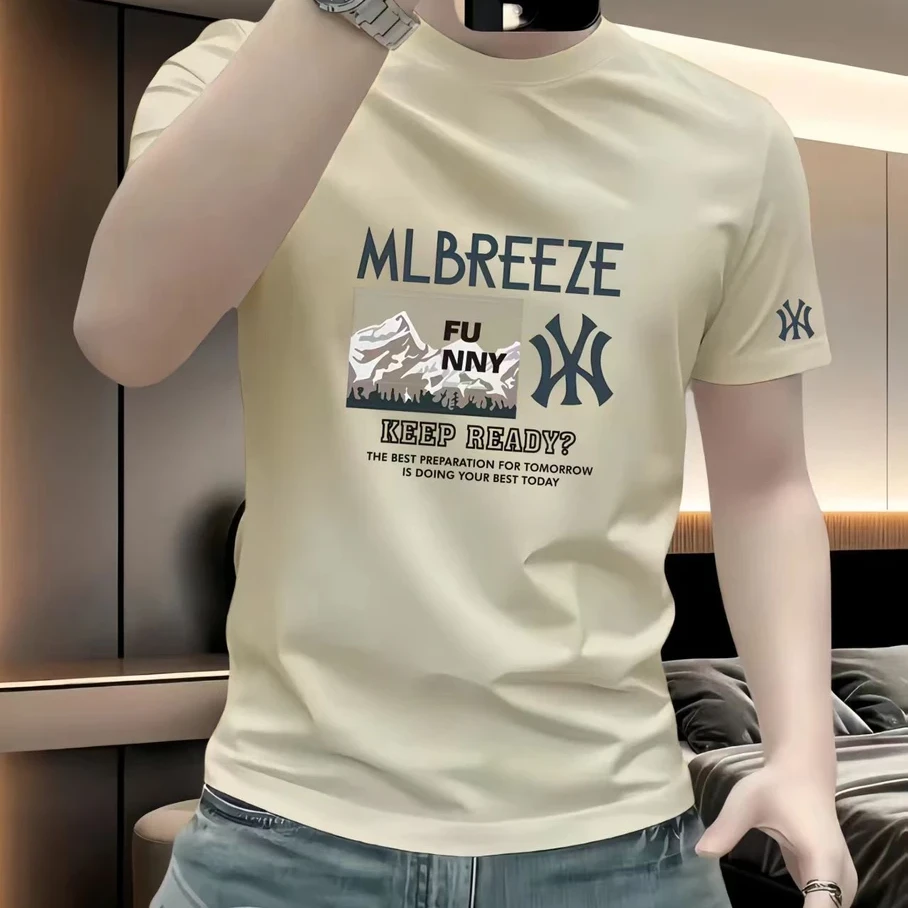 新款百搭潮牌T恤男重磅弹力短袖高级设计感爆款内搭半袖上衣体恤