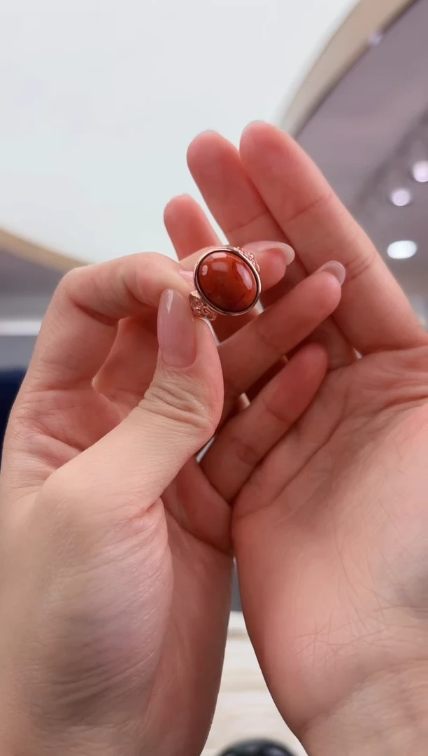 银S925镶嵌南红玛瑙戒指25