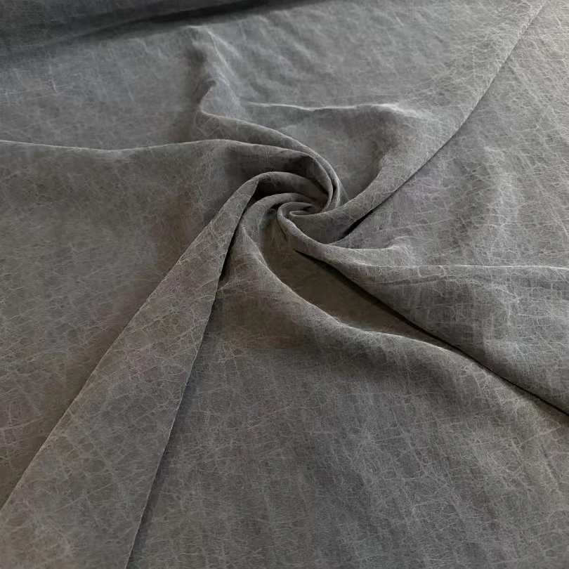 *【莨丝智友】[灰龟] 18电力纺龟裂纹 香云纱 0.5米 lxz1094