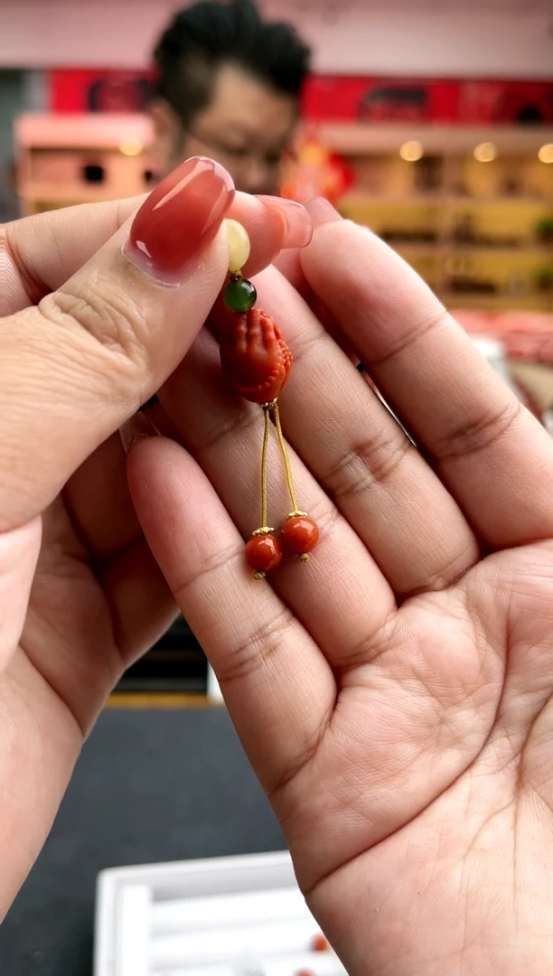 【闪购商品】南红玛瑙南红瓦西佛手滴流银S925镶嵌一件27