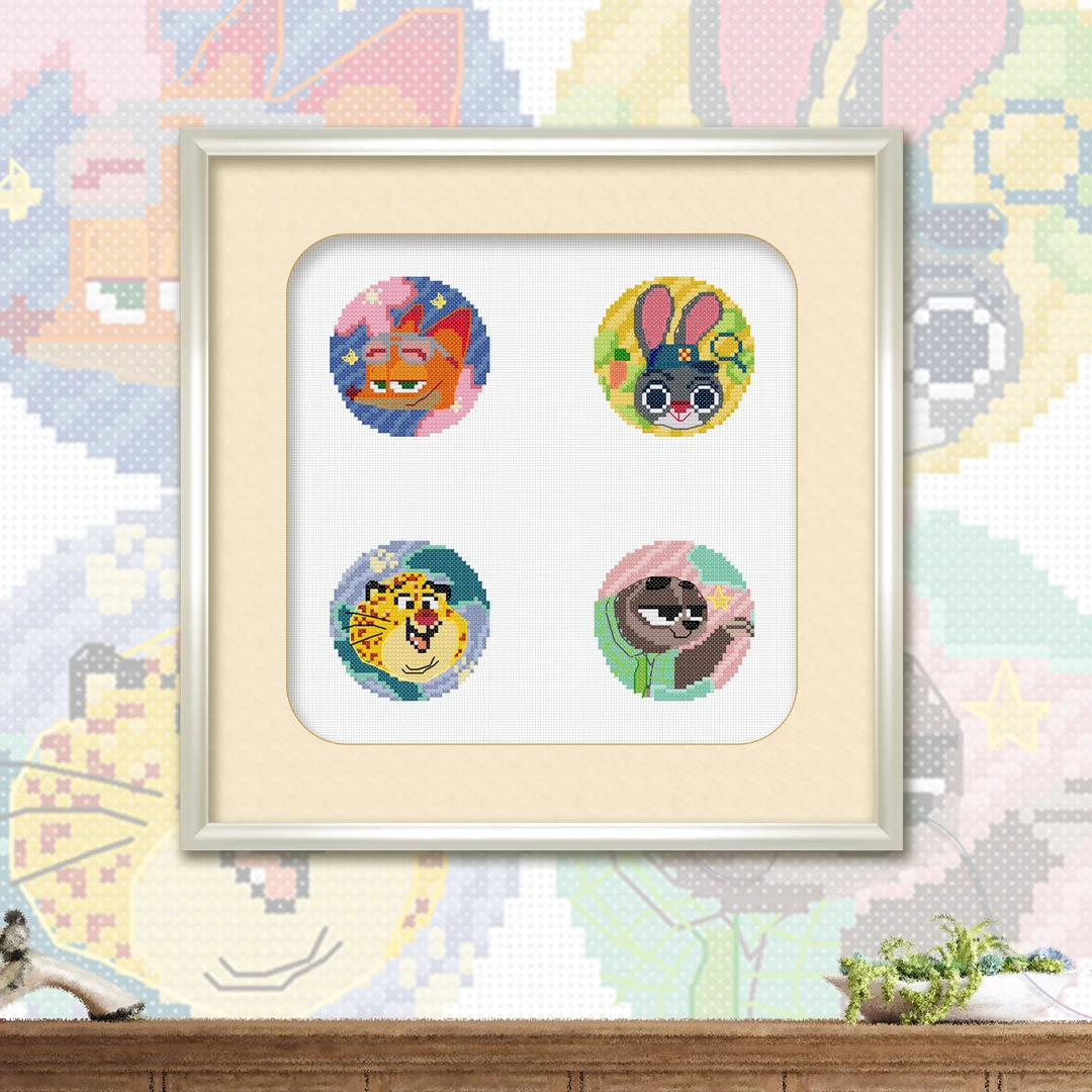 KS十字绣疯狂动物城(二) 44 色有勾边手工绣棉线印花