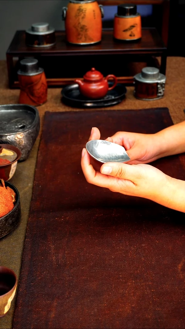 纯锡迷你茶则长6.5宽4.5