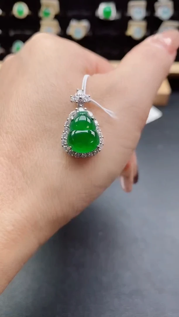 吊坠(不含链)银S925镶嵌翡翠1