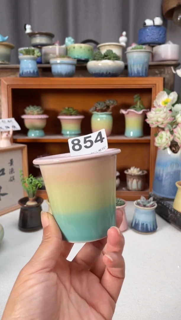 瓷片854知木小芳花盆编号