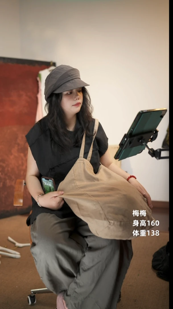 棉麻 卡其色单肩包包