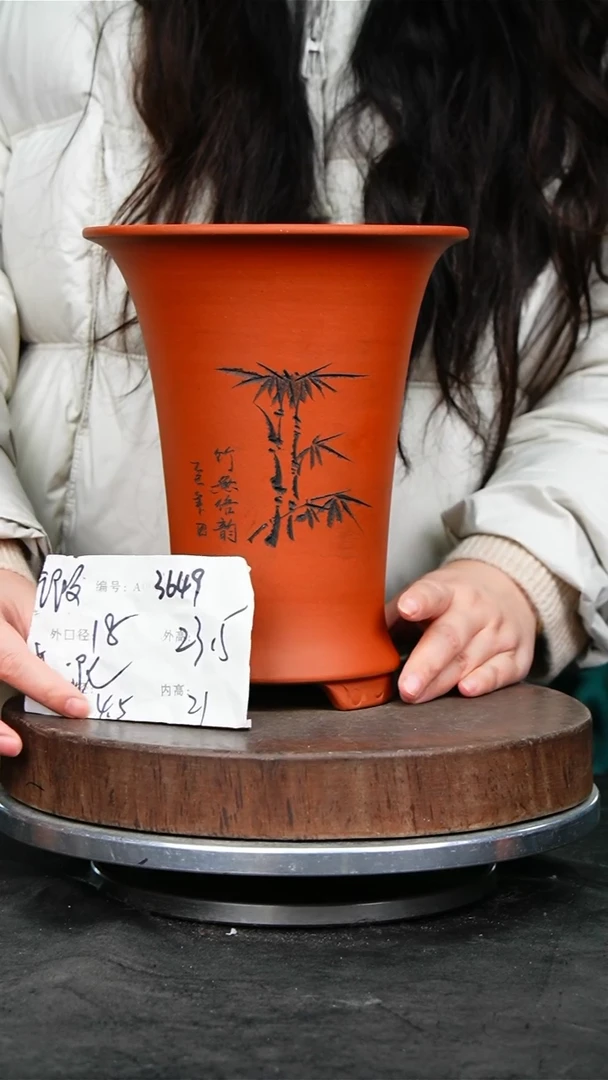 紫砂花盆3469花泥紫砂花盆