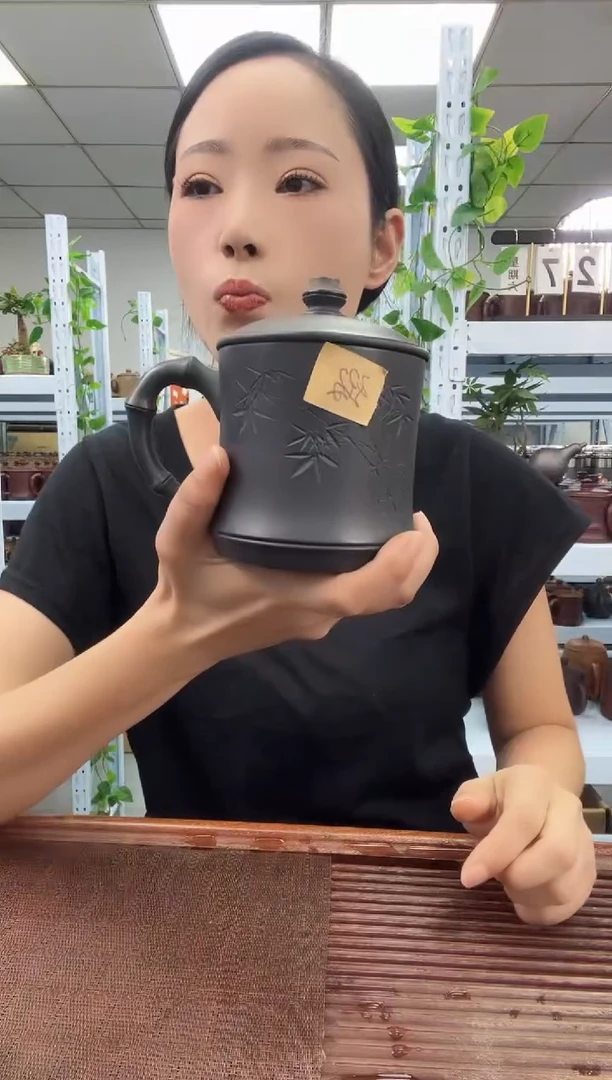 宜兴原矿紫砂全手工盖杯