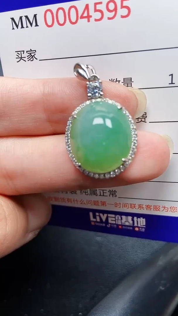 颈饰银S925镶嵌翡翠4595