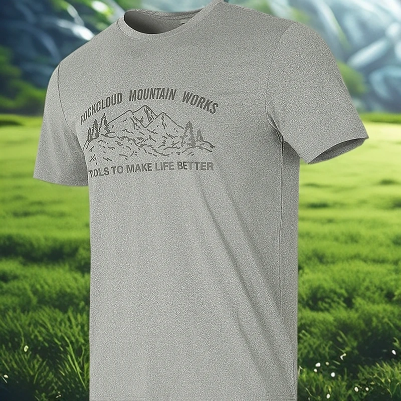 RockCloud/岩云新款运动户外【花纱】吸湿速干简约休闲百搭男士短袖