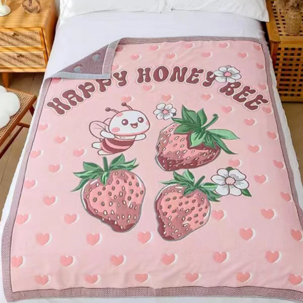 【BOBO小蜜蜂】150*200CM泡芙被亲肤纱布棉四季超柔通用盖被