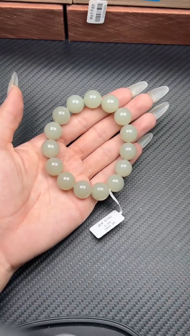 未镶嵌手串和田玉且末微色差近矿卡14手串