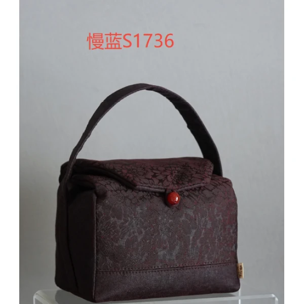 【慢蓝】芳华一壶两杯带盖子套/内里真丝15*12*12cm（慢蓝S1736）