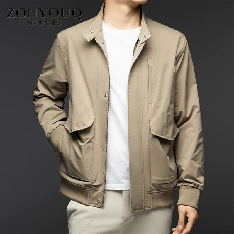 工装夹克男2025春秋季新款立领户外休闲上衣潮流简约百搭立领外套