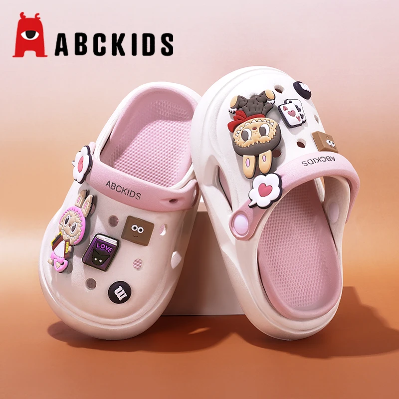 Abckids拉布布儿童洞洞鞋女童拖鞋夏季防滑女孩中大童凉拖沙滩鞋