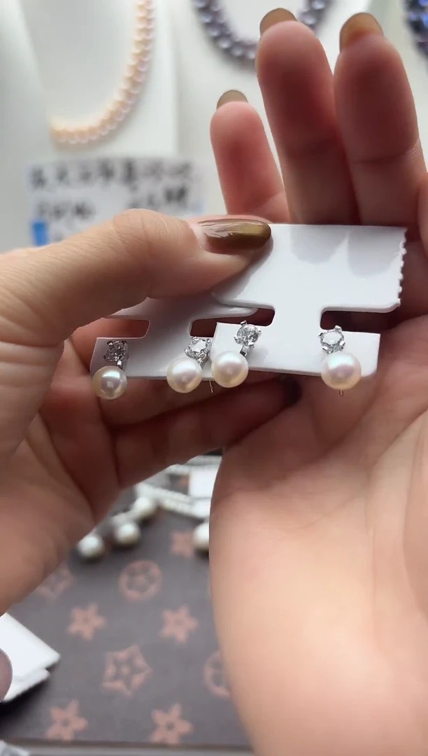 未镶嵌耳饰淡水珍珠戴妃耳钉