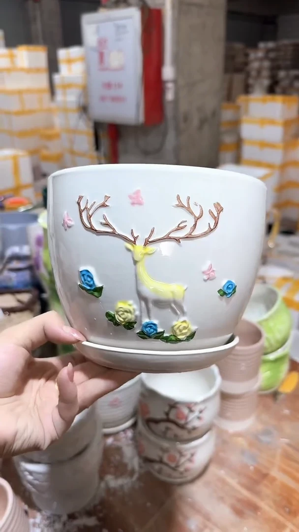 高温陶瓷花盆+E110