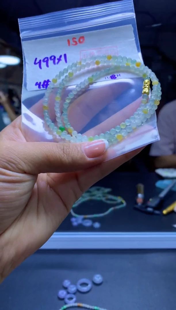 未镶嵌定制翡翠珠串#499元-毛货需精细抛光
