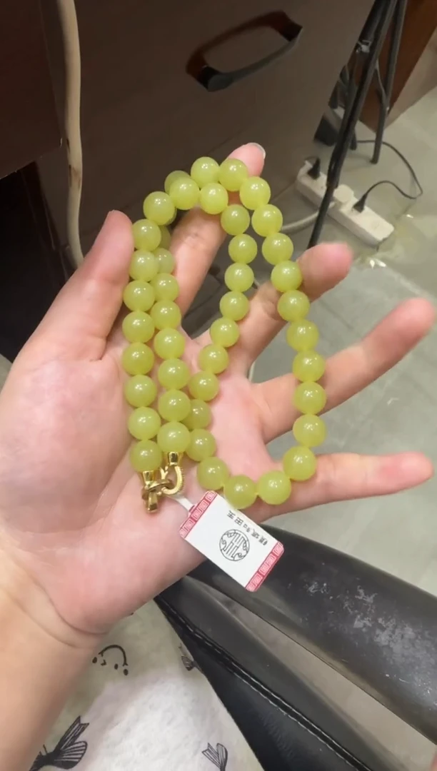 未镶嵌手串和田玉若羌黄口卡10妈妈链（产地直发）
