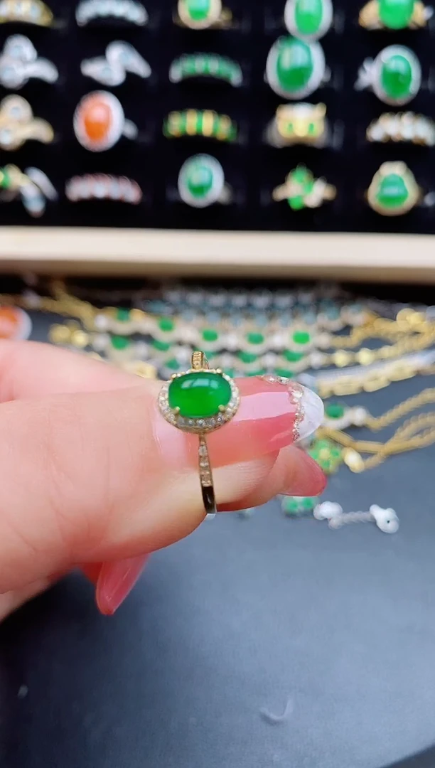 【闪购商品】翡翠戒指银S925镶嵌12121