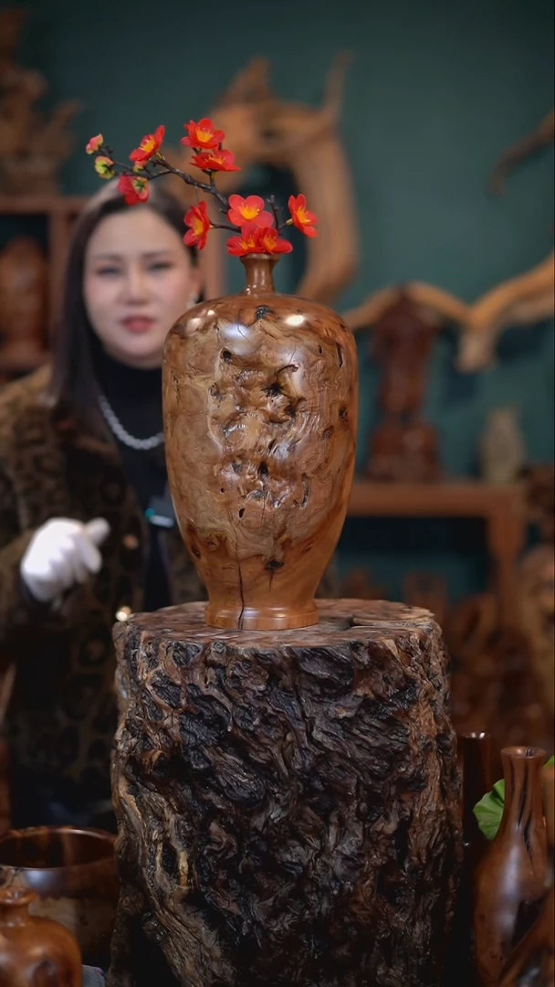 【闪购商品】枣木雷击枣木大梅瓶