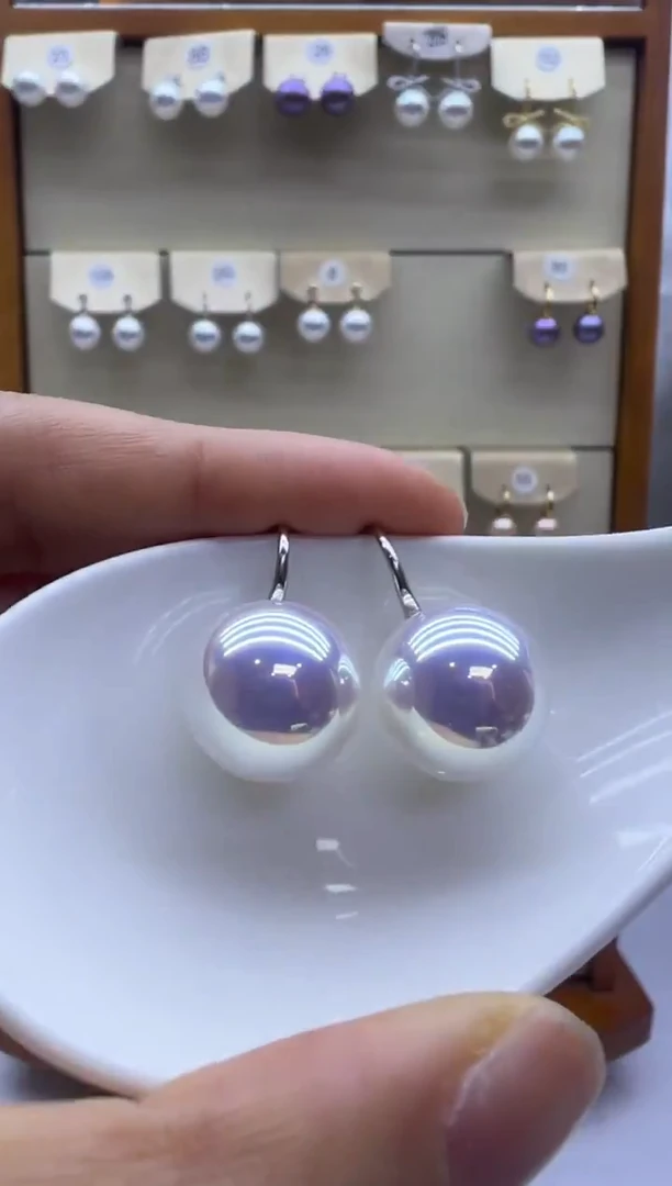 银S925镶嵌耳饰淡水珍珠295