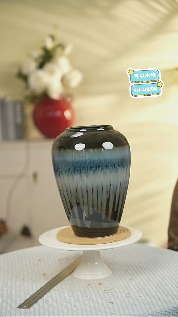 中款美人醉景德高温陶瓷花瓶摆件