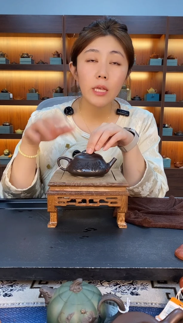 茶壶紫砂傲雪寒梅柱础石瓢 家藏紫罗兰 赵晖