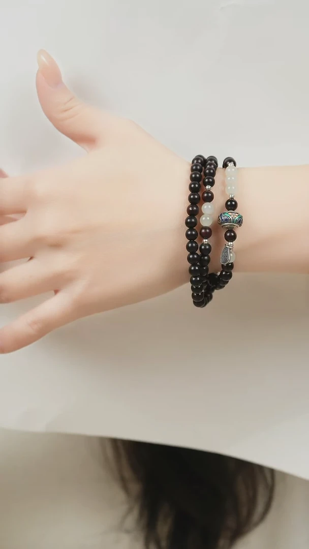 手串檀香紫檀（小叶紫檀）未镶嵌三圈小叶紫檀