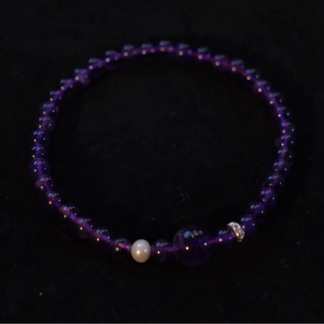 【暮山紫】紫水晶手串4-5mm 多样性发一