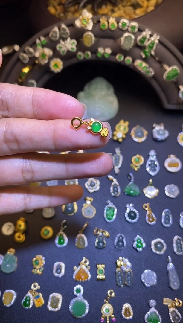 吊坠(不含链)银S925镶嵌翡翠1