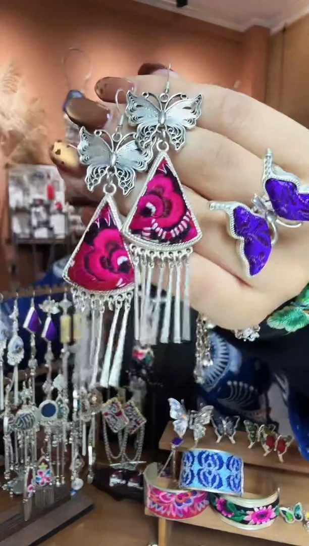 刺绣纯手工民族风耳环