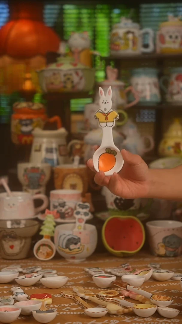 陶瓷无盖款景德镇高温釉下彩纯手绘