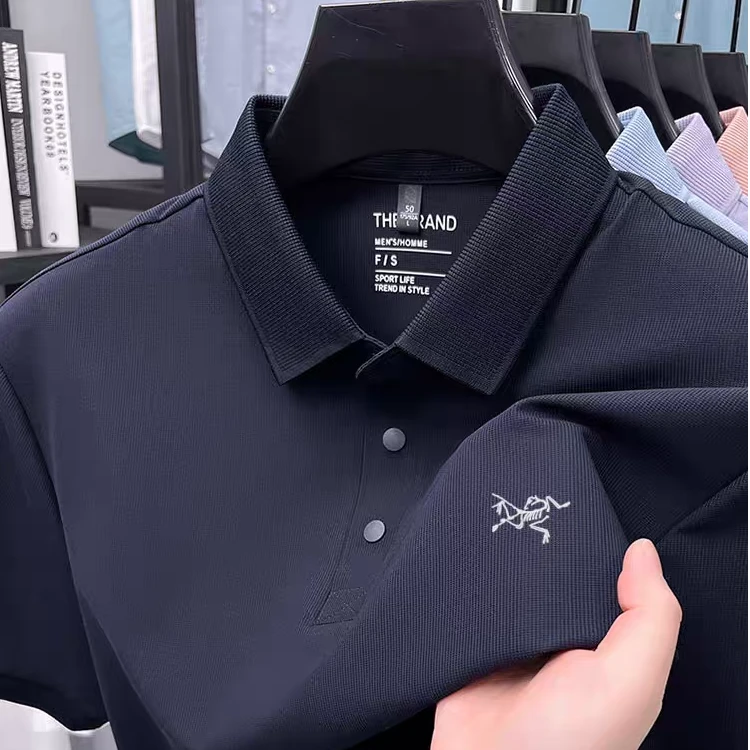 【奥莱撤柜】新款鸟男士短袖恤夏季冰丝高端休闲翻领半袖刺绣polo衫